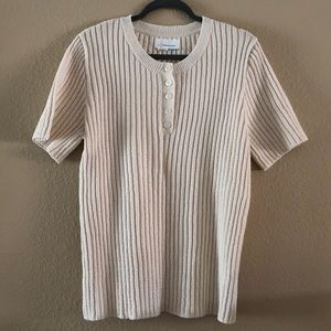 Anthropologie white ribbed top